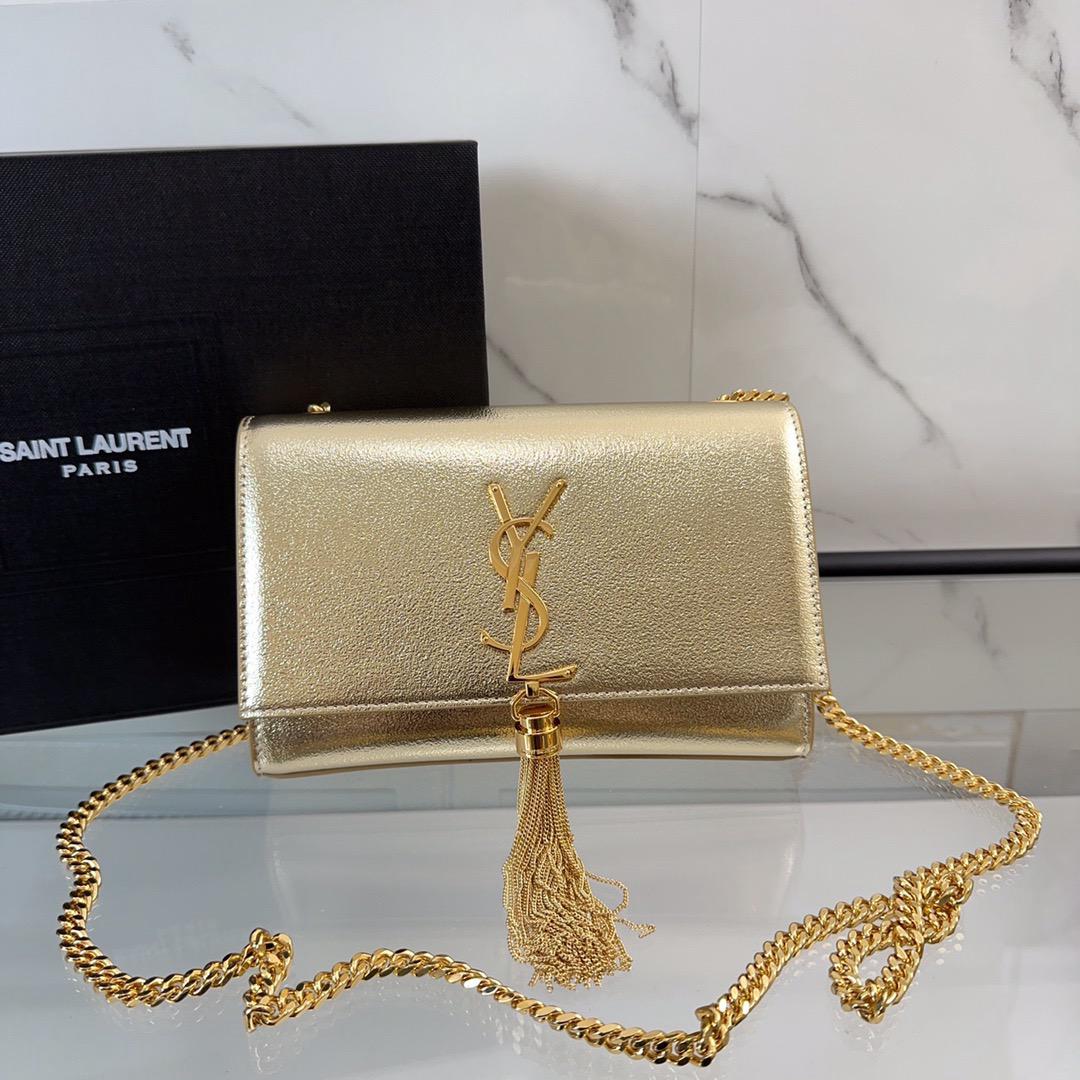 Bolsa Couro Dourado