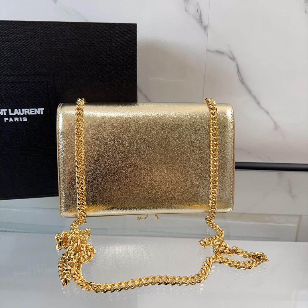 Bolsa Couro Dourado