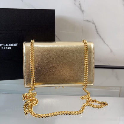 Bolsa Couro Dourado