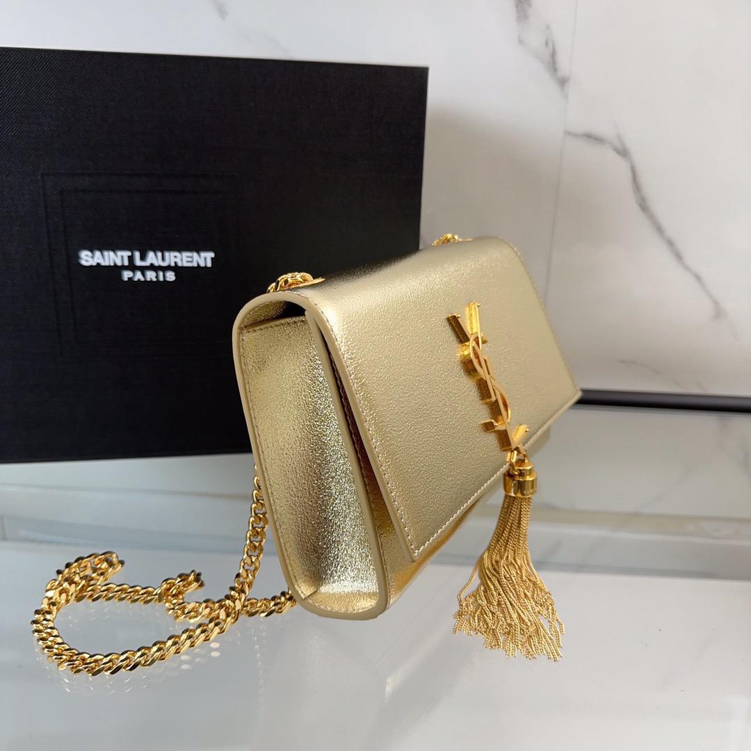 Bolsa Couro Dourado