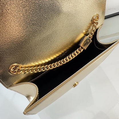 Bolsa Couro Dourado