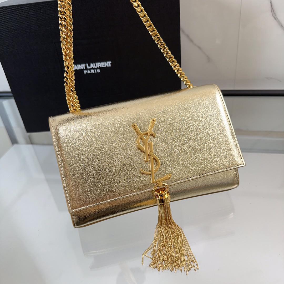 Bolsa Couro Dourado