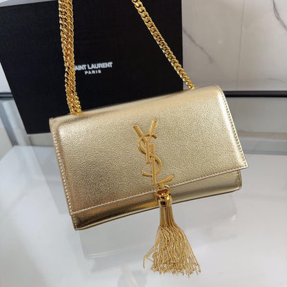 Bolsa Couro Dourado