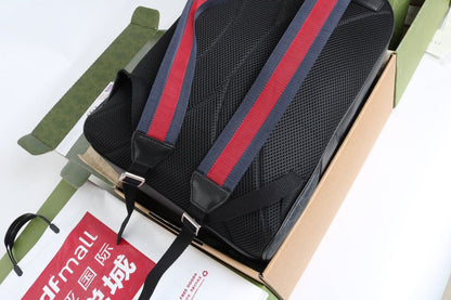 Mochila Couro Preto Costas