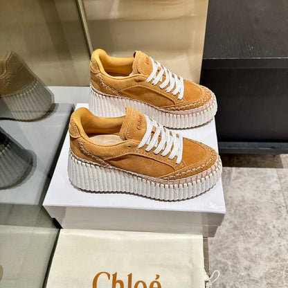 Tênis Couro Branco Solado Espesso Casual