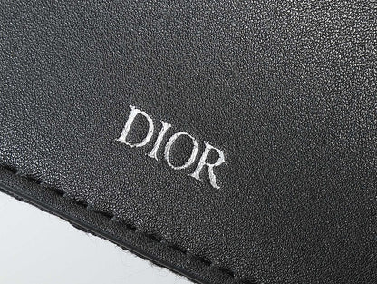 Carteira Jacquard Padrão Inclinado Bege Preto