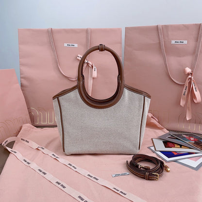 Bolsa Tote Canvas Couro Estruturada