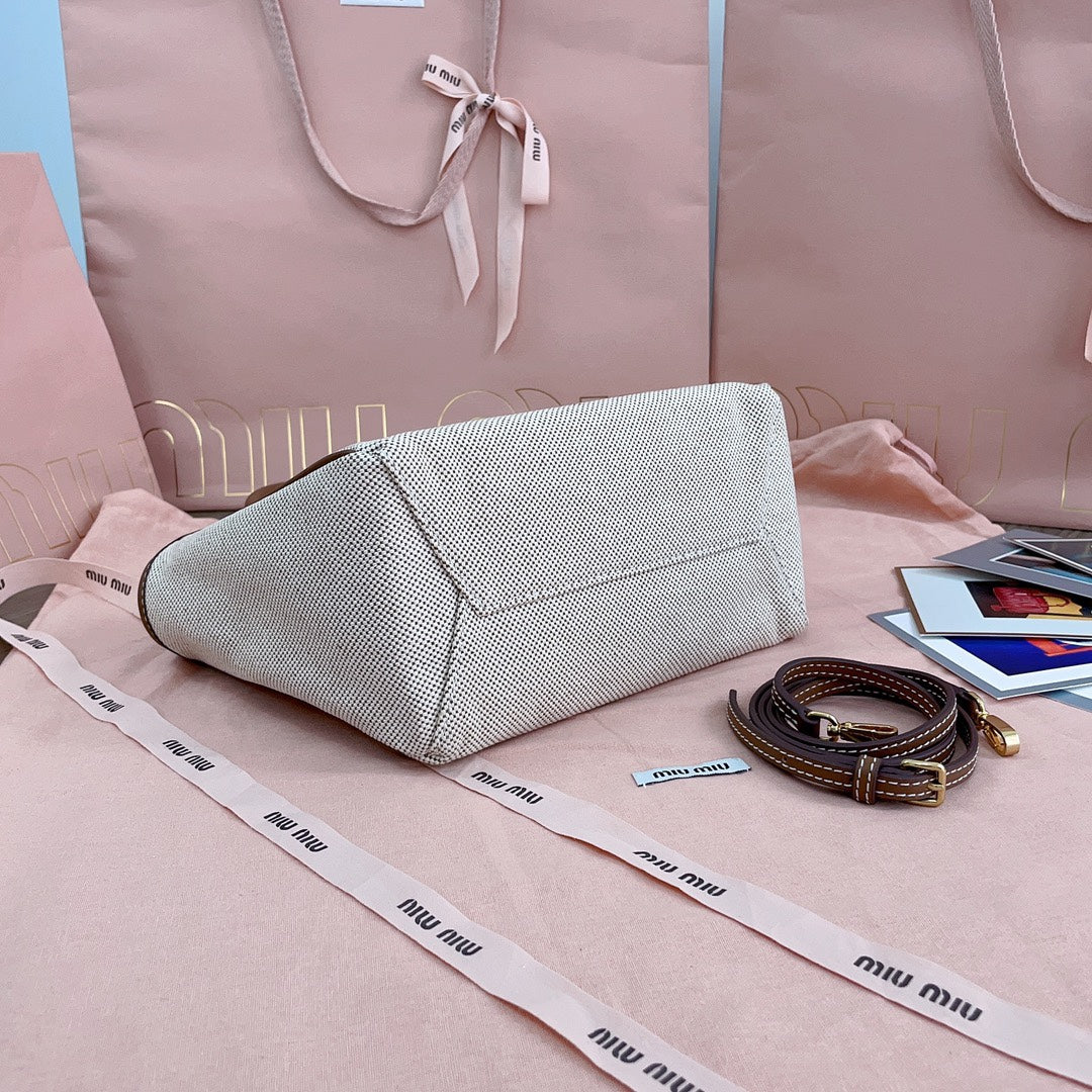 Bolsa Tote Canvas Couro Estruturada