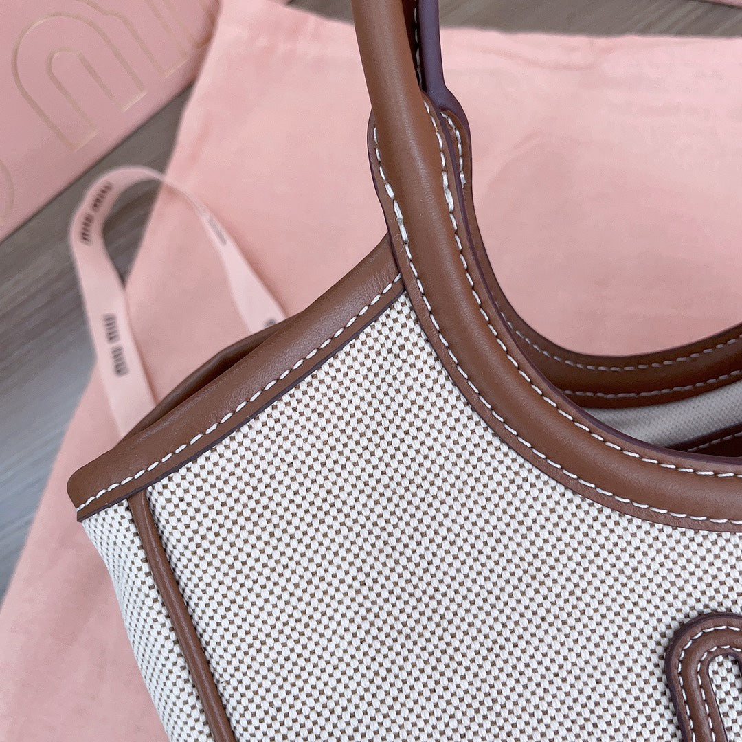 Bolsa Tote Canvas Couro Estruturada