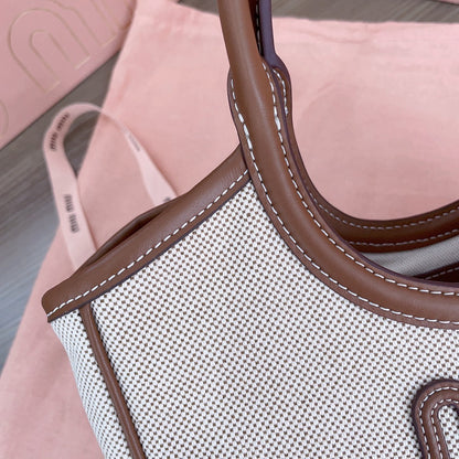 Bolsa Tote Canvas Couro Estruturada