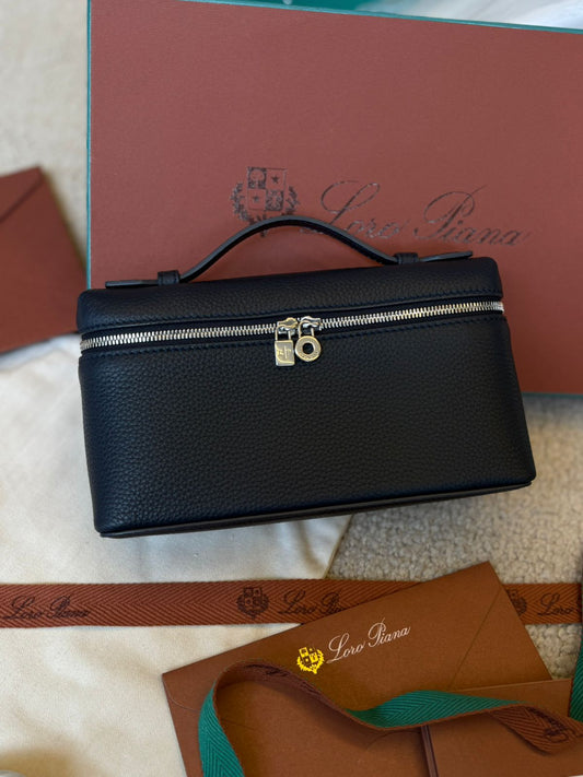 Bolsa Clutch Couro Azul com Bolso Extra