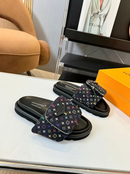 Chinelo Mule Couro Preto Conforto Almofadado
