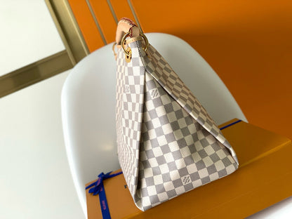 Bolsa Satchel Couro Branco Padrão Monograma Geométrico