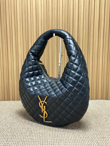 Bolsa Hobo Couro Preto Estruturada