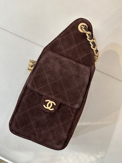 Bolsa Satchel Couro Acolchoado Preta com Cordão Ajustável