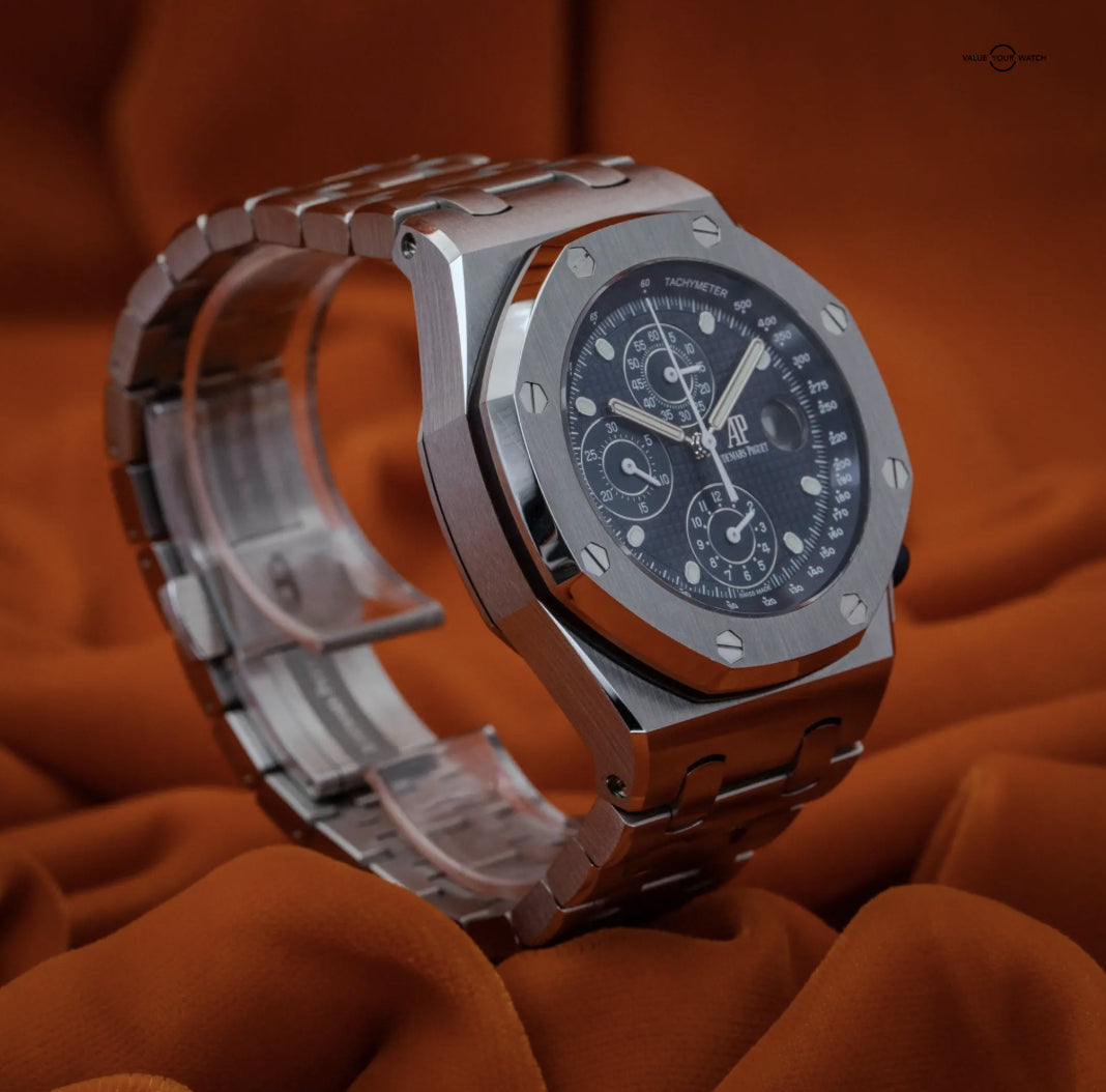 Relógio Cronógrafo Aço 42mm Mostrador Azul