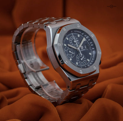 Relógio Cronógrafo Aço 42mm Mostrador Azul