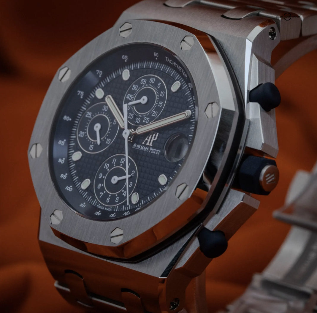 Relógio Cronógrafo Aço 42mm Mostrador Azul