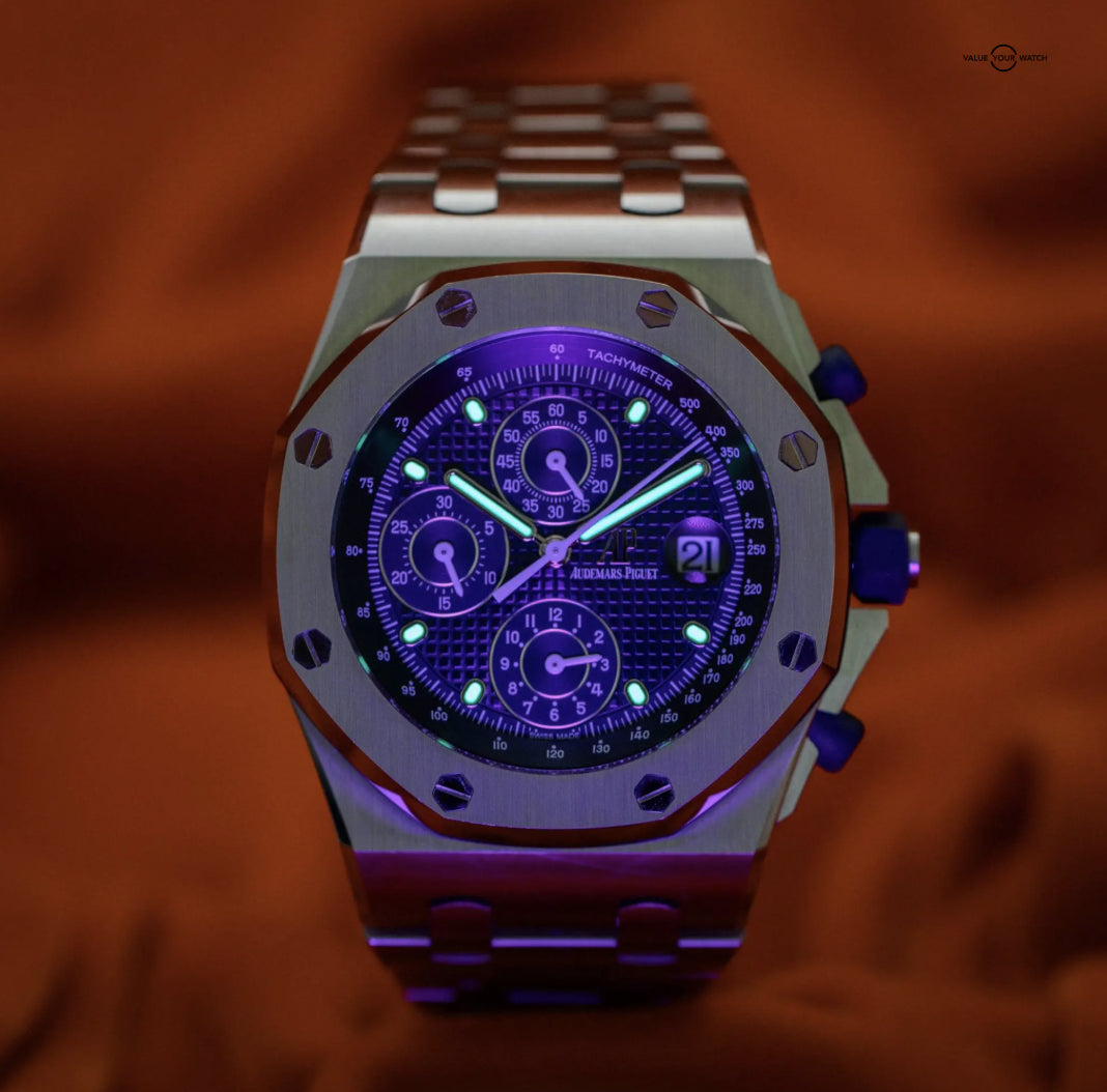 Relógio Cronógrafo Aço 42mm Mostrador Azul