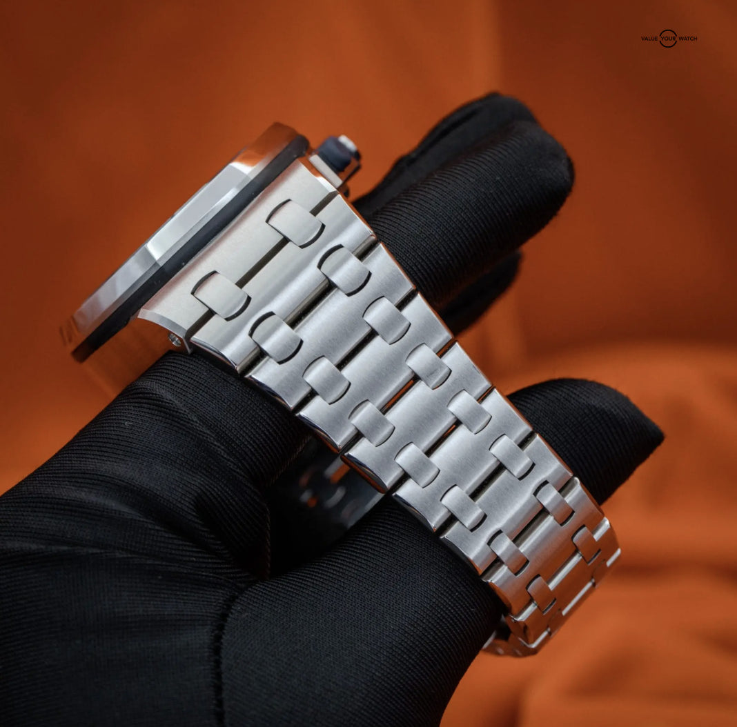Relógio Cronógrafo Aço 42mm Mostrador Azul