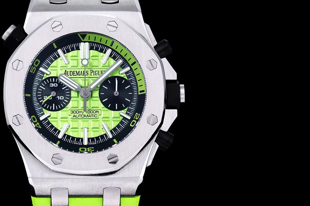 Relógio Cronógrafo Esportivo Mostrador Verde Pulseira Metálica