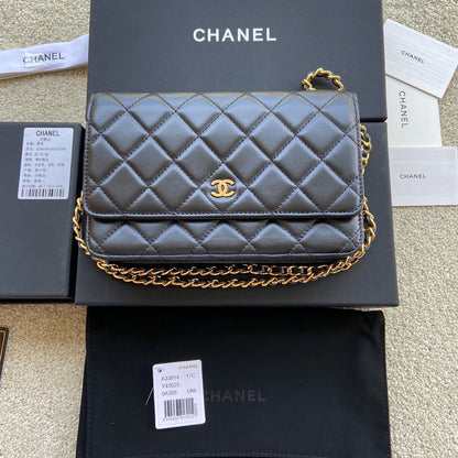 Bolsa Pochete Couro Agneau Preto Placa Frontal Dupla