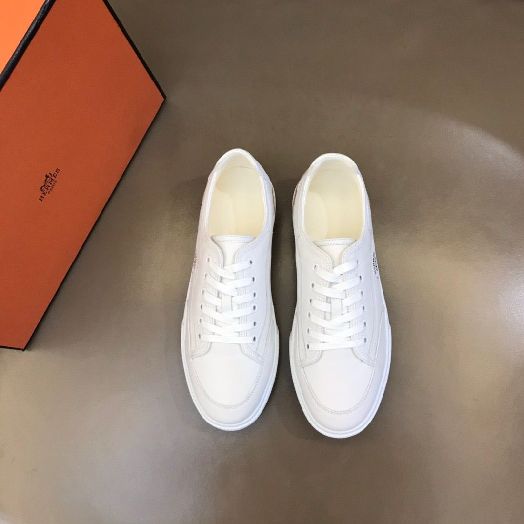 Tênis Couro Branco Cano Baixo Casual