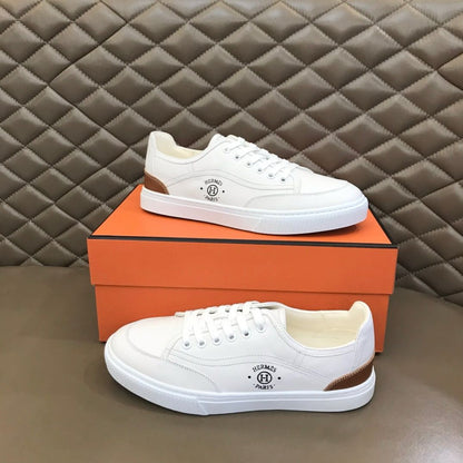 Tênis Couro Branco Cano Baixo Casual