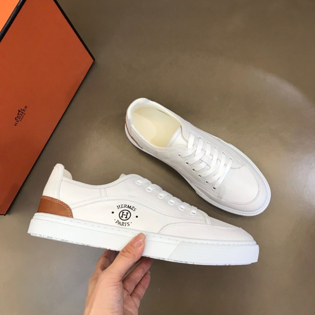 Tênis Couro Branco Cano Baixo Casual