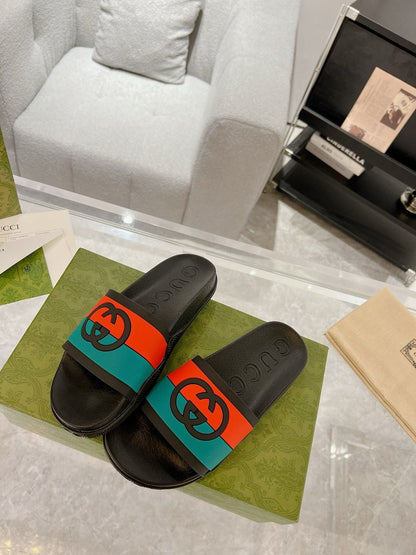 Sandália Slide Couro Liso