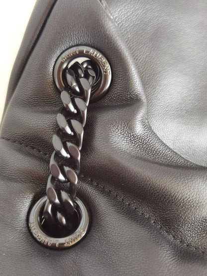 Bolsa Puffer Couro Nappa Média Acolchoada