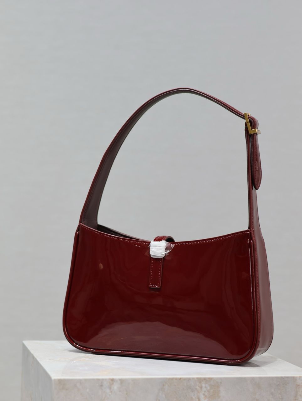 Bolsa Estruturada Couro Envernizado Vermelho Granada Tamanho Mini