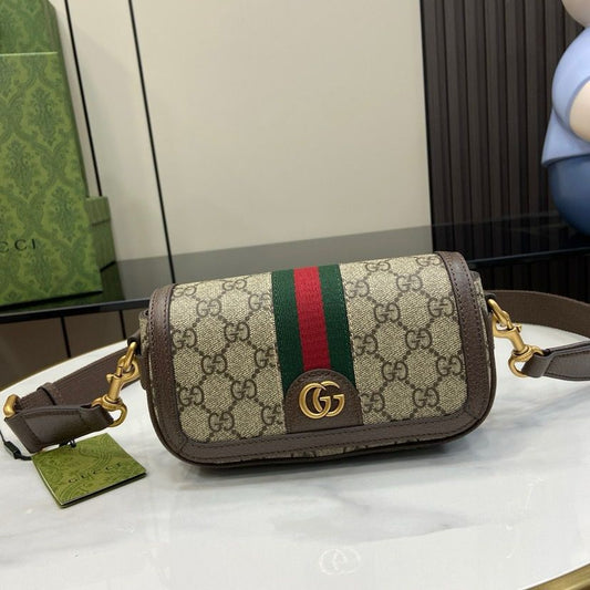 Bolsa Tiracolo Couro Padrão Letras Entrelaçadas Super Mini