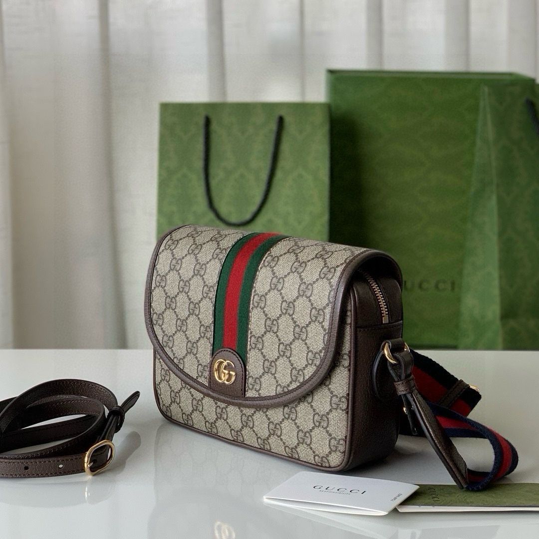 Bolsa Pequena Couro Marrom Bege Letras Entrelaçadas Small