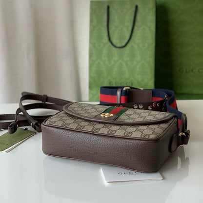 Bolsa Pequena Couro Marrom Bege Letras Entrelaçadas Small