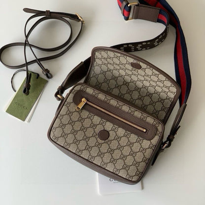Bolsa Pequena Couro Marrom Bege Letras Entrelaçadas Small