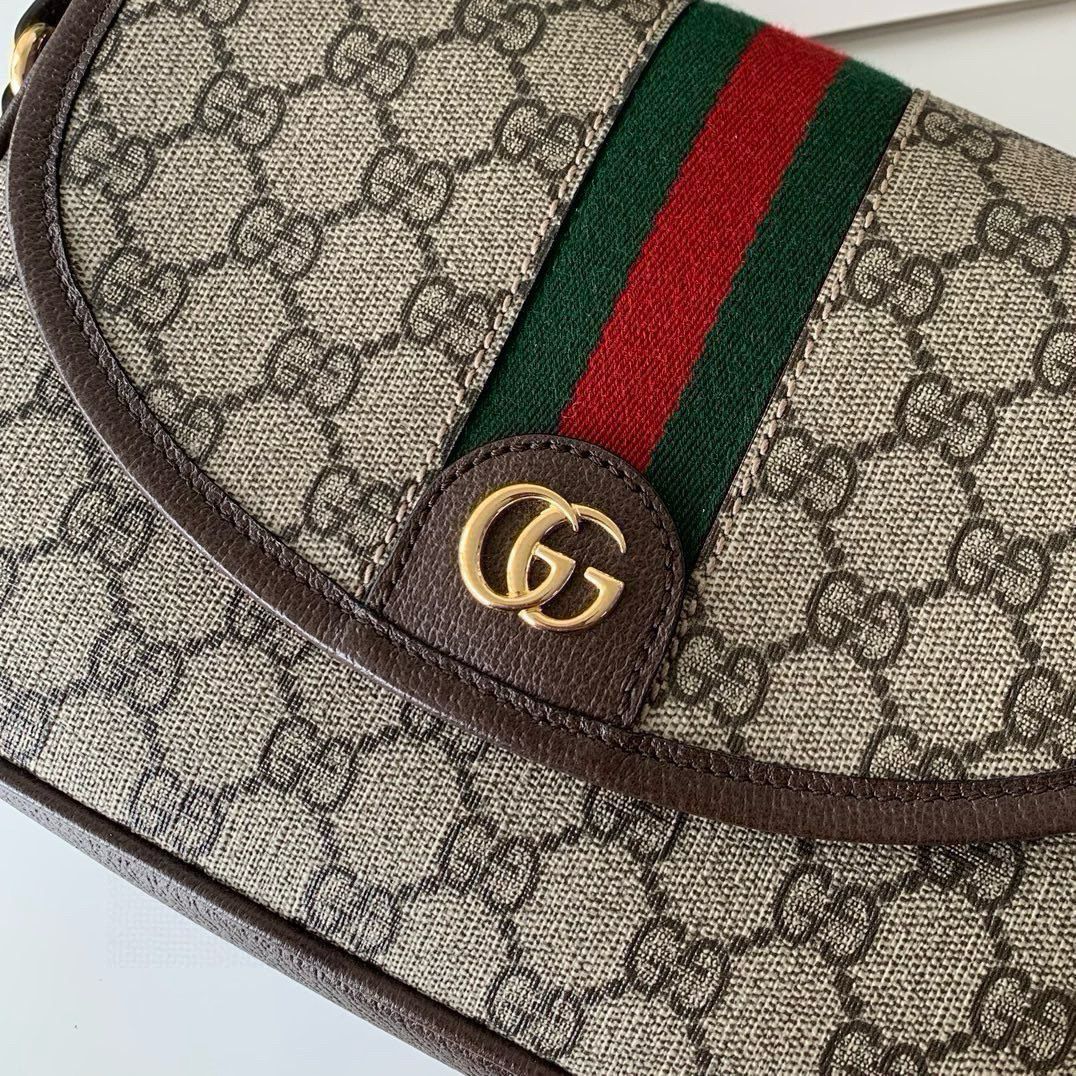 Bolsa Pequena Couro Marrom Bege Letras Entrelaçadas Small