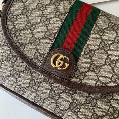 Bolsa Pequena Couro Marrom Bege Letras Entrelaçadas Small