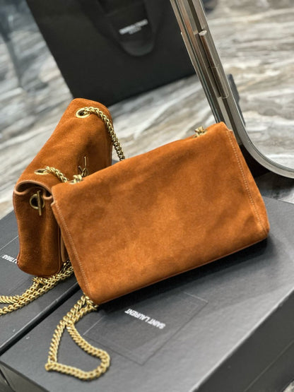 Bolsa Couro Padrão Monograma Geométrico