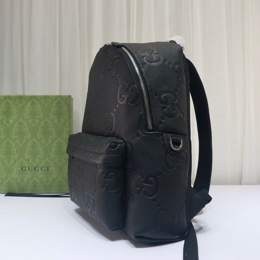 Mochila Média Couro Padrão Letras Entrelaçadas