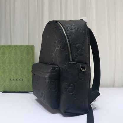 Mochila Média Couro Padrão Letras Entrelaçadas