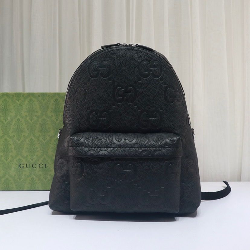 Mochila Média Couro Padrão Letras Entrelaçadas