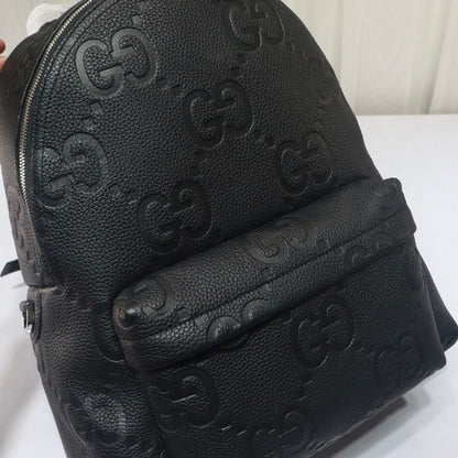 Mochila Média Couro Padrão Letras Entrelaçadas