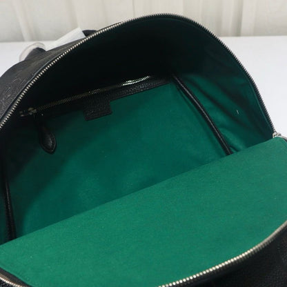Mochila Média Couro Padrão Letras Entrelaçadas