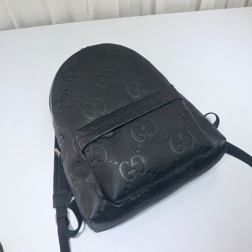 Mochila Média Couro Padrão Letras Entrelaçadas