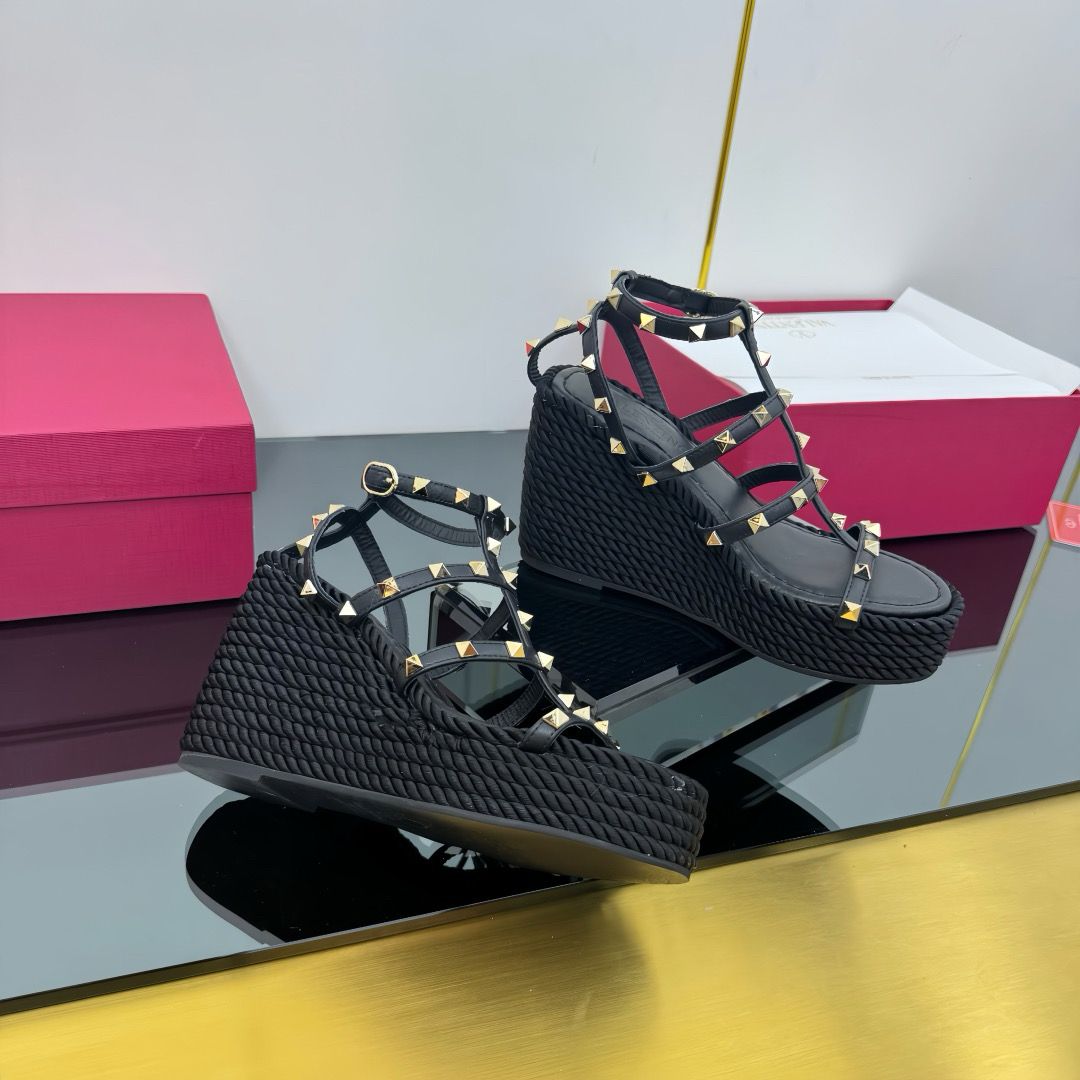 Espadrille Lona Bege Tachas Metálicas 95mm