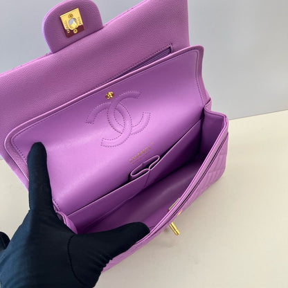 Bolsa Couro Acolchoado Roxo Dupla Aba Pequena
