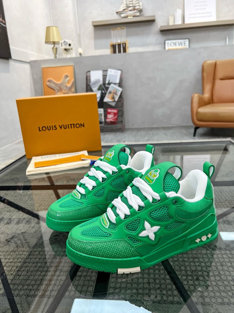 Tênis Casual Couro Verde