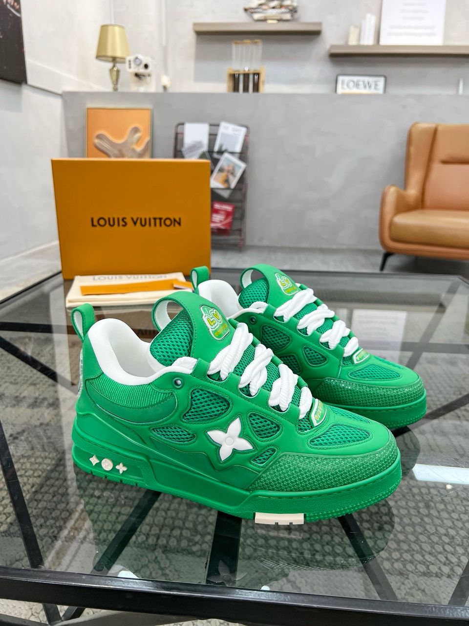 Tênis Casual Couro Verde