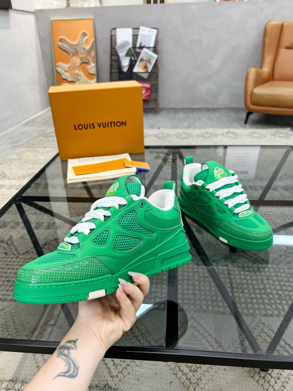 Tênis Casual Couro Verde